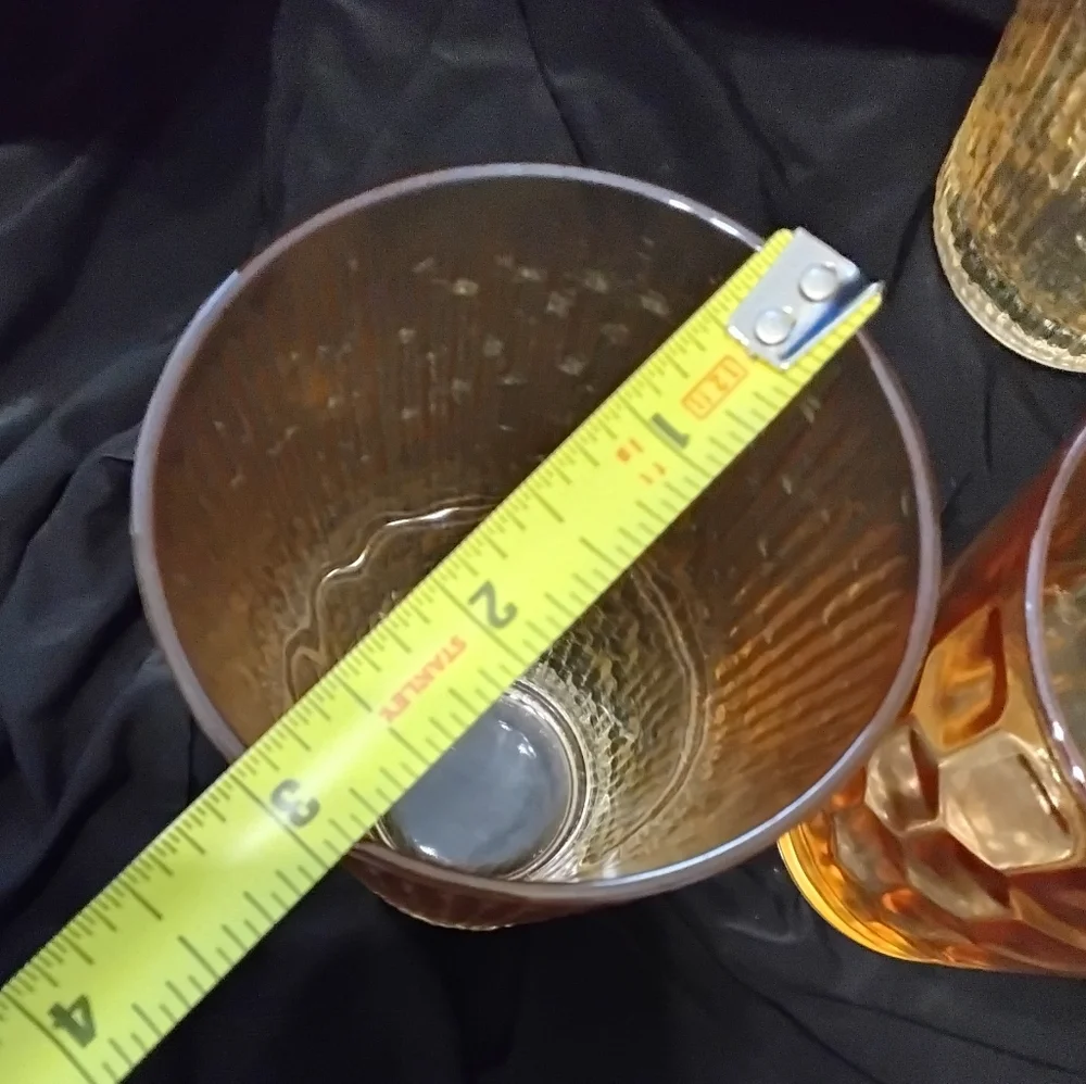 Vintage Set of Jeannette Tree Bark 3~Jeanette Carnival Glass-Honeycomb-Gold 1